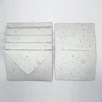 Grow-A-NoteÂ® Speckled Pink Deckled Notecard & Envelope Set